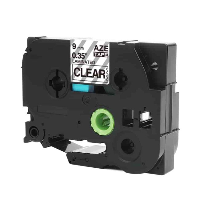 Compatible Brother TZe121 TZ121 9mm Gloss Black On Clear Tape