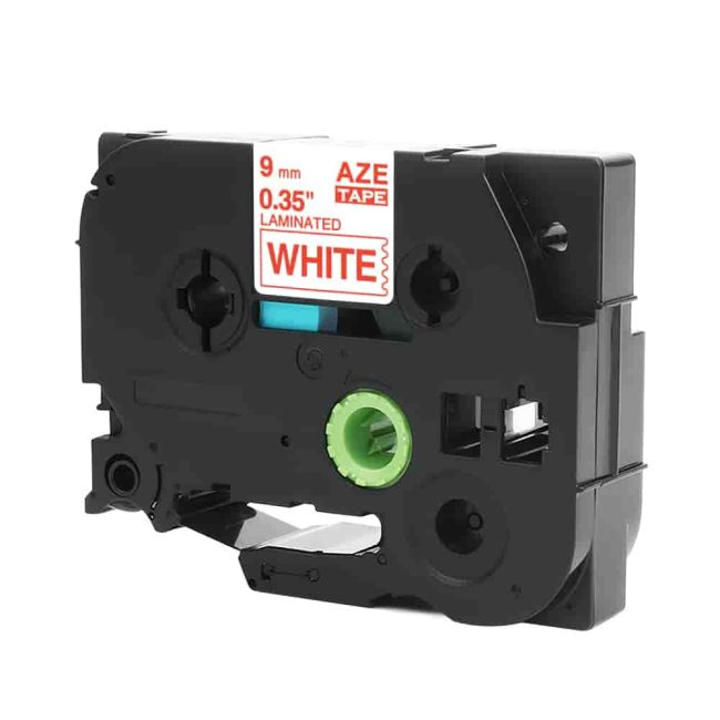 Compatible Brother 9mm Gloss Red On White Tape CP-TZe222