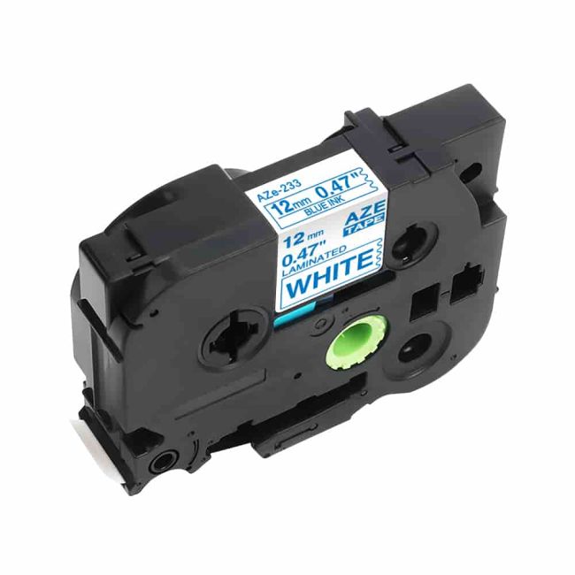 Compatible Brother 12mm Gloss Blue On White Tape CP-TZe233