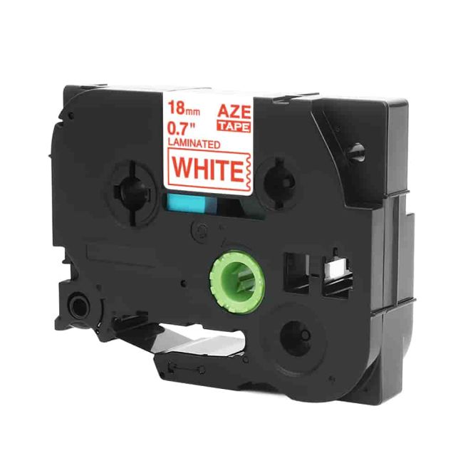 Compatible Brother 18mm Gloss Red On White Tape CP-TZe242