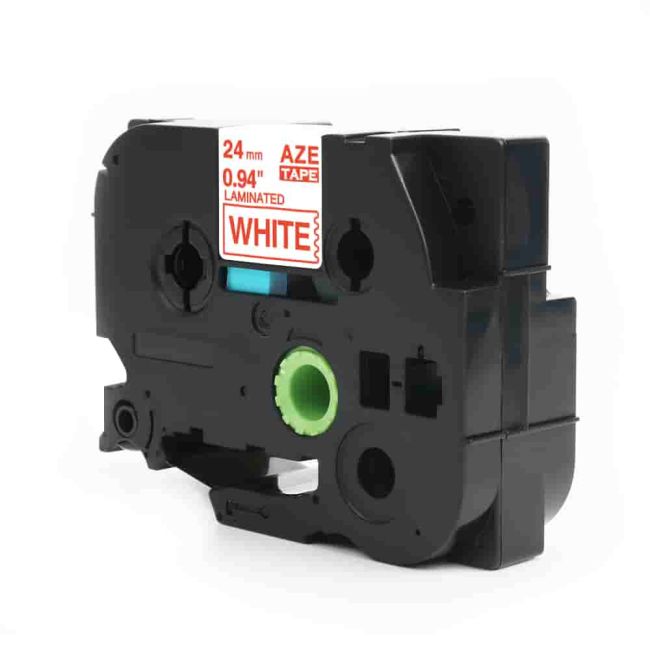 Compatible Brother 24mm Gloss Red On White Tape CP-TZe252