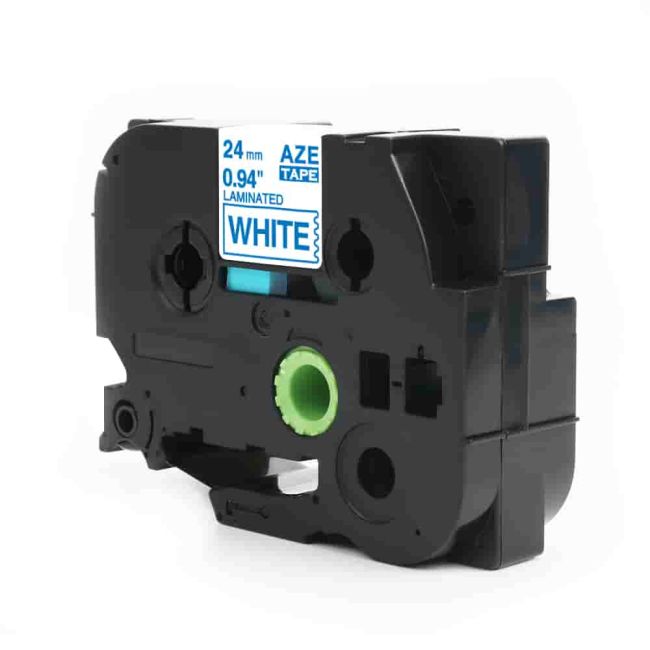 Compatible Brother 24mm Gloss Blue On White Tape CP-TZe253