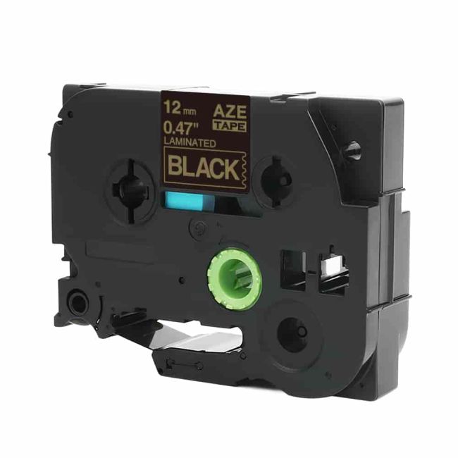 Compatible Brother 12mm Gloss Gold On Black Tape CP-TZe334