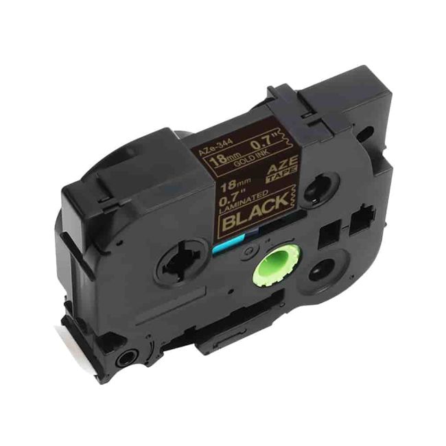 Compatible Brother 18mm Gloss Gold On Black Tape CP-TZe344
