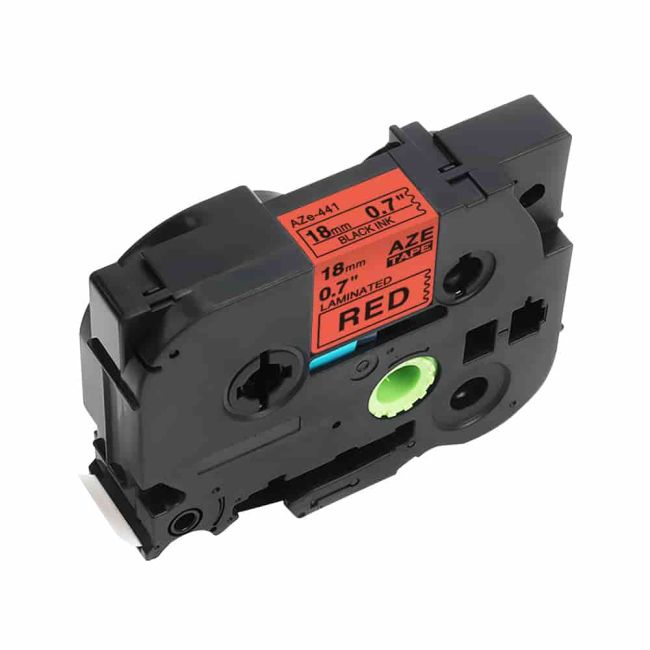 Compatible Brother 18mm Gloss Black On Red Tape CP-TZE441