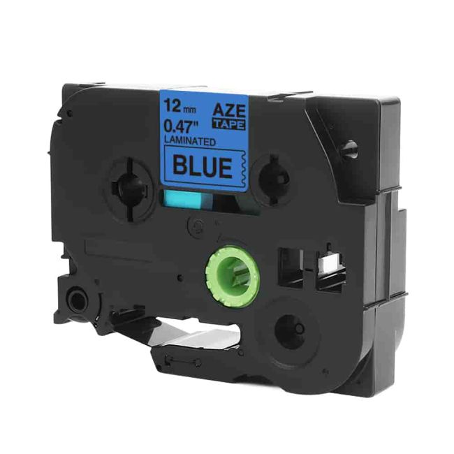Compatible Brother 12mm Gloss Black On Blue Tape CP-TZe531