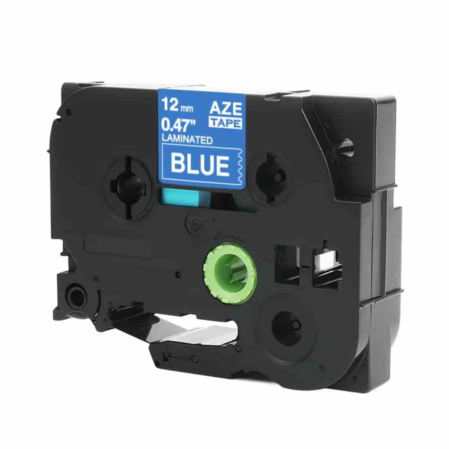 Compatible Brother 12mm Gloss White On Blue Tape CP-TZe535