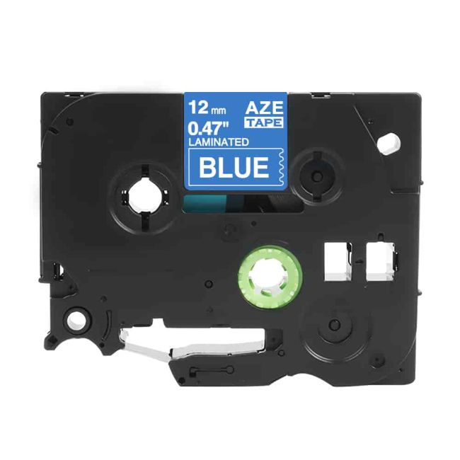 Compatible Brother 12mm Gloss White On Blue Tape CP-TZe535
