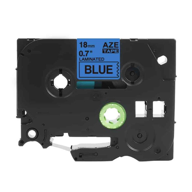Compatible Brother 18mm Gloss Black On Blue Tape CP-TZe541