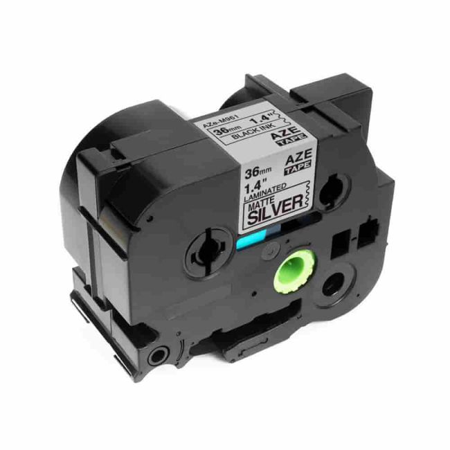 Compatible Brother 36mm Black on Matt Silver Tape CP-TZeM961
