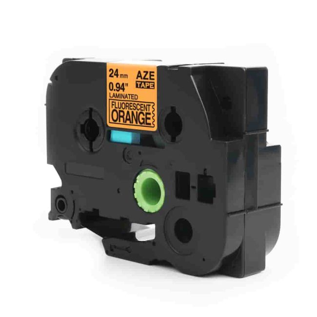 Compatible Brother TZeB51 TZB51 24mm Black On Fluorescent Orange Tape