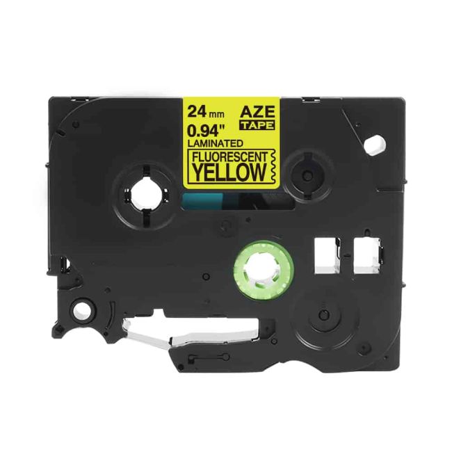Compatible Brother TZeC51 TZC51 24mm Black On Fluorescent Yellow Tape