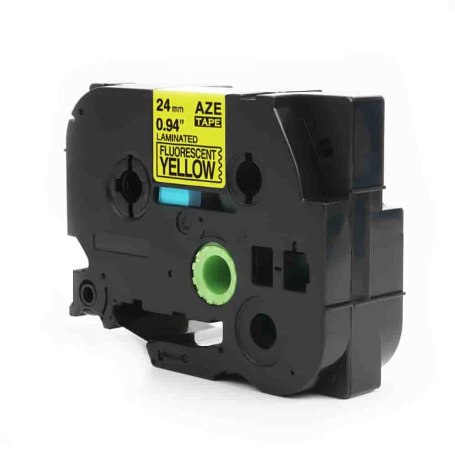 Compatible Brother TZeC51 TZC51 24mm Black On Fluorescent Yellow Tape