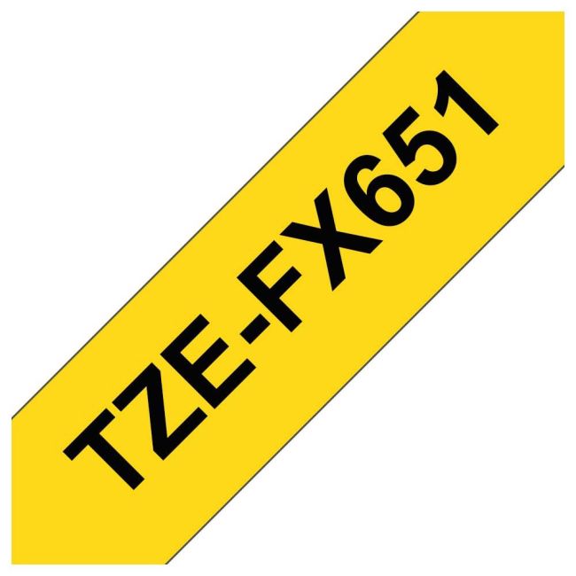 Compatible Brother TZFX651 24mm Flexi Tape Black On Yellow Tape