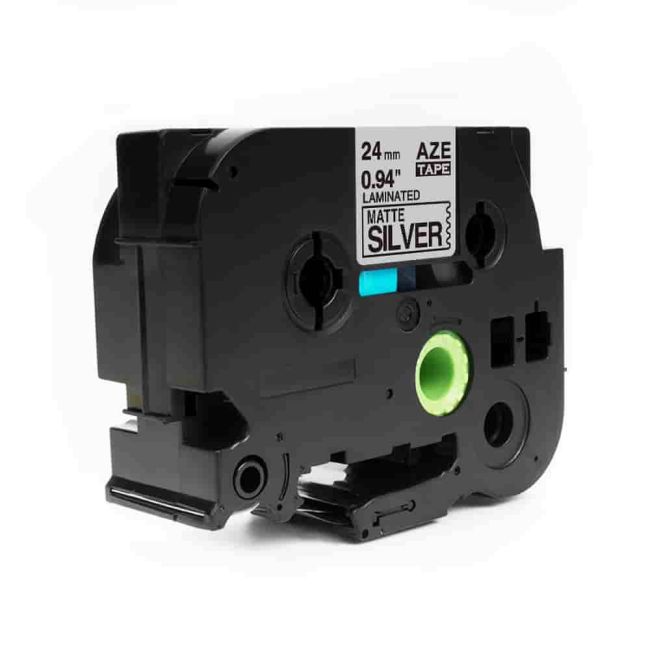 Compatible Brother TZeM951 TZM951 24mm Black on Matt Silver Tape