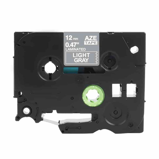 Compatible Brother 12mm Matt White on Light Grey Tape CP-TZeMQL35
