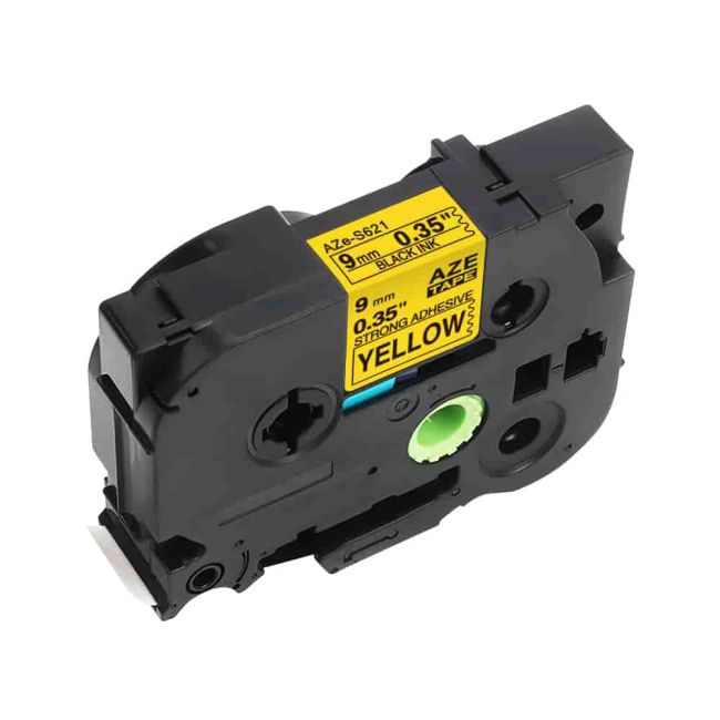 Compatible Brother 9mm Black On Yellow Strong Adhesive Tape CP-TZeS621