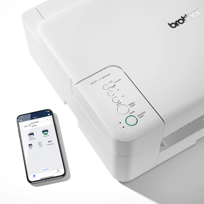 Brother DCP-J1200W A4 Colour Inkjet Multifunction Printer Phone View
