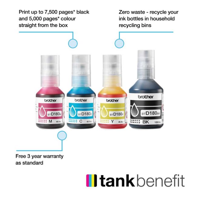 Brother TankBenefit DCP-T580DW A4 Colour Multifunction Inkjet Printer ** Clearance **