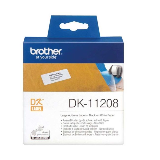 Brother DK11208 38mm x 90mm Large Address Labels