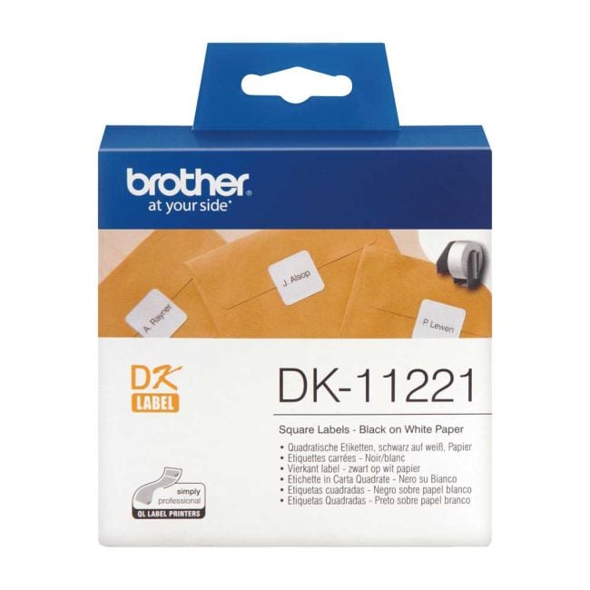 Brother DK11221 23mm x 23mm Permanent Adhesive Square Label