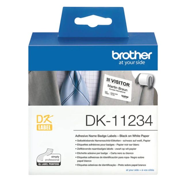 Brother DK11234 60mm x 86mm Adhesive Visitor Badge Label Roll