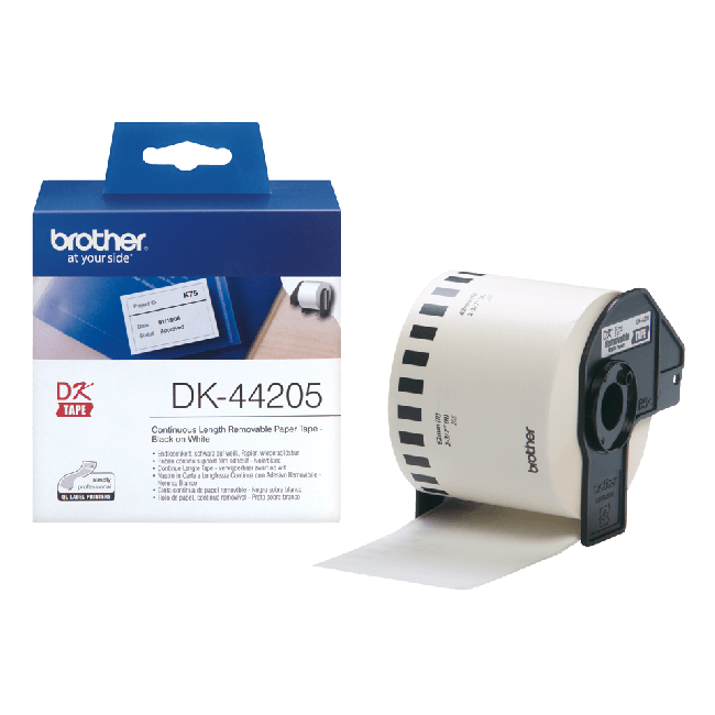 Brother DK44205 62mm White Removable Paper Tape