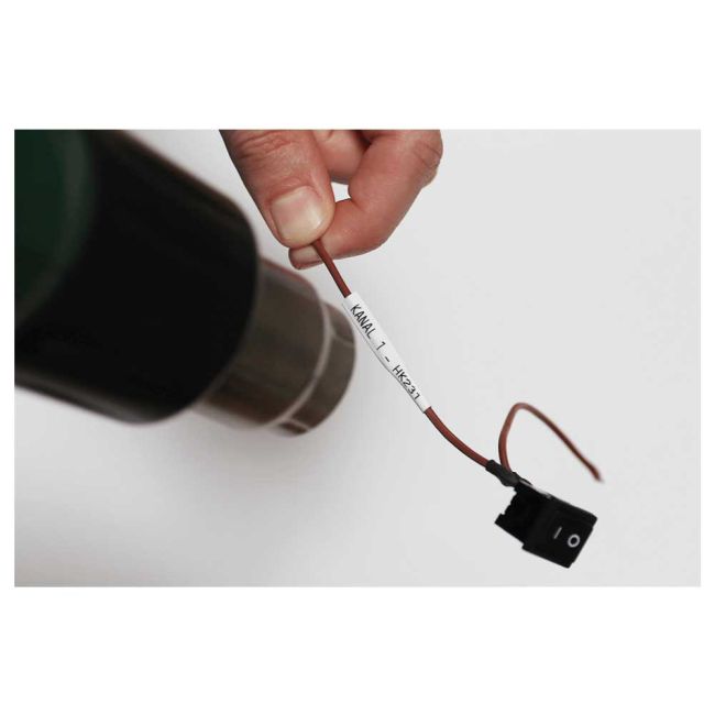Brother HSe251E 21mm X 1.5m Black On White Heat Shrink Tubing Tape HSE251E