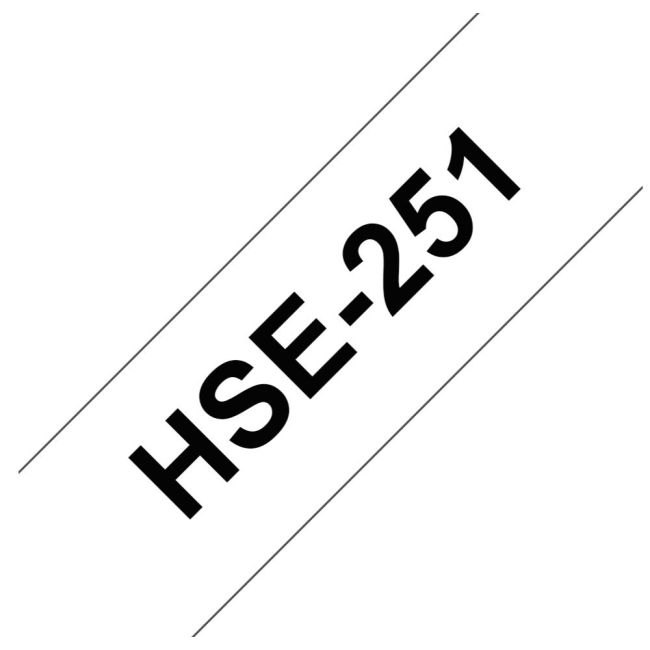 Brother HSe251E 21mm X 1.5m Black On White Heat Shrink Tubing Tape HSE251E