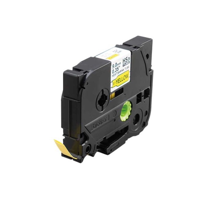 Brother HSe621E 9mm x 1.5m Black on Yellow Heat Shrink Tube Tape HSe621E