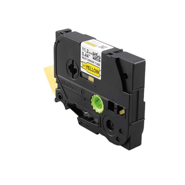 Brother HSe631E 11.2mm x 1.5m Black on Yellow Heat Shrink Tube Tape HSe631E