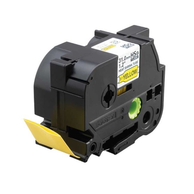 Brother HSe661E 31mm x 1.5 Black on Yellow Heat Shrink Tube Tape HSe661E