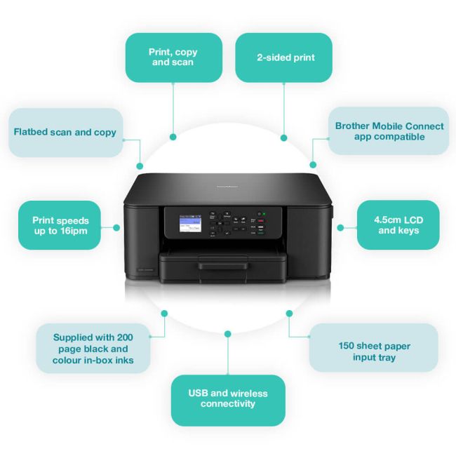 Brother DCP-J1310DW A4 Colour Multifunction Inkjet Printer
