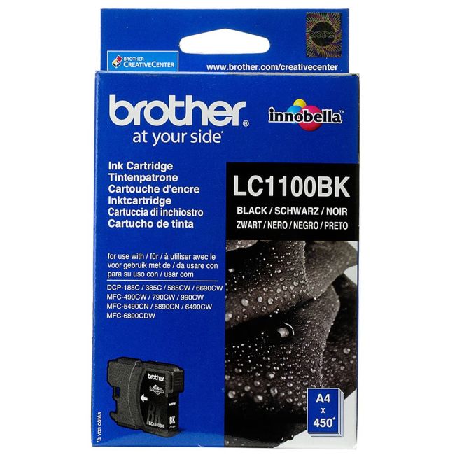 Brother LC1100BK Black Ink Cartridge (450 pages*)