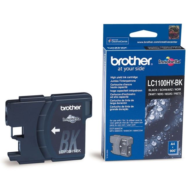 Brother LC1100HYBK High Yield Black Ink Cartridge (900 pages*)