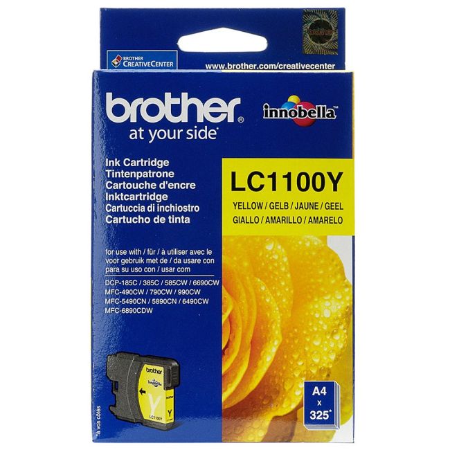 Brother LC1100Y Yellow Standard Yield Ink Cartridge (325 pages*)