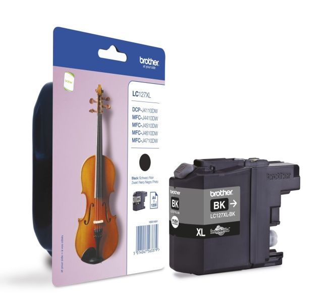 Brother LC127XLBK Black High Yield Ink Cartridge (1,200 pages*)