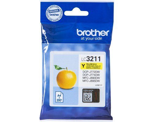 Brother LC3211Y Yellow Ink Cartridge (200 Pages*)