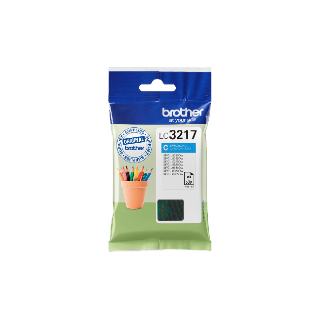 Brother LC3217C Cyan Ink Cartridge (550 Pages*)