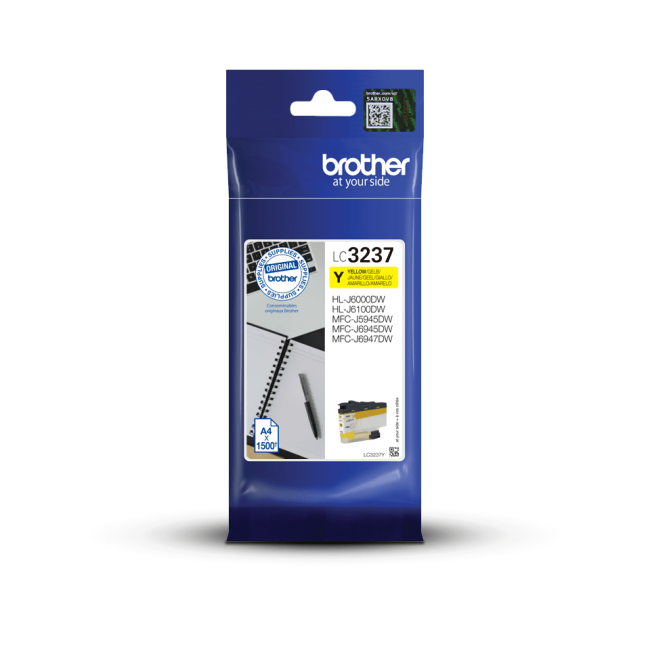Brother LC3237Y High Yield Yellow Ink Cartridge (1,500 Pages*)