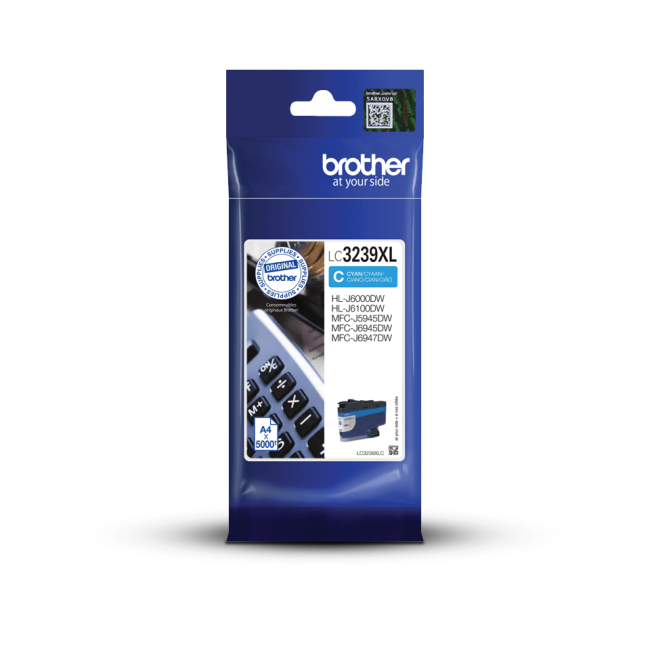 Brother LC3239XLC Super High Yield Cyan Ink Cartridge (5,000 Pages*)