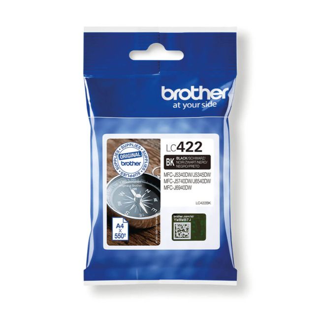 Brother LC422BK Black Ink Cartridge (500 Pages*) LC422BK