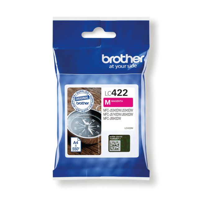 Brother LC422M Magenta Ink Cartridge (550 Pages*) LC422M