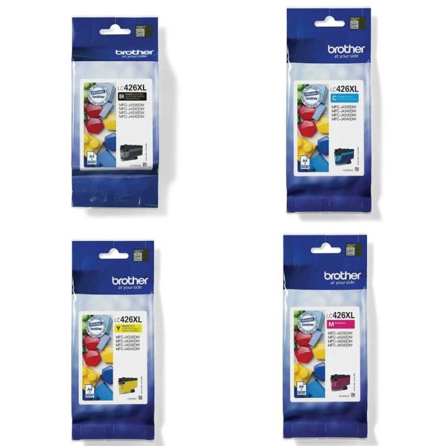 Brother LC426XL High Yield CMYK Ink Cartridge Pack LC426XLVAL