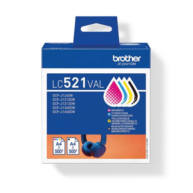 Brother LC521VAL CMYK Ink Cartridge Value Pack LC521VAL