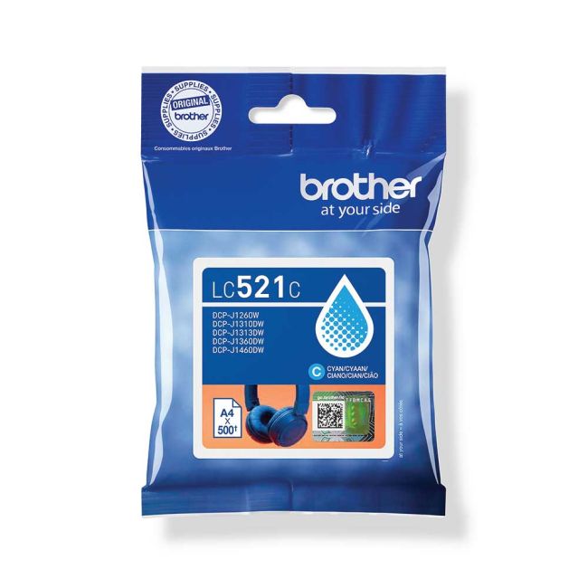 Brother LC521C Cyan Ink Cartridge (500 Pages*) LC521C