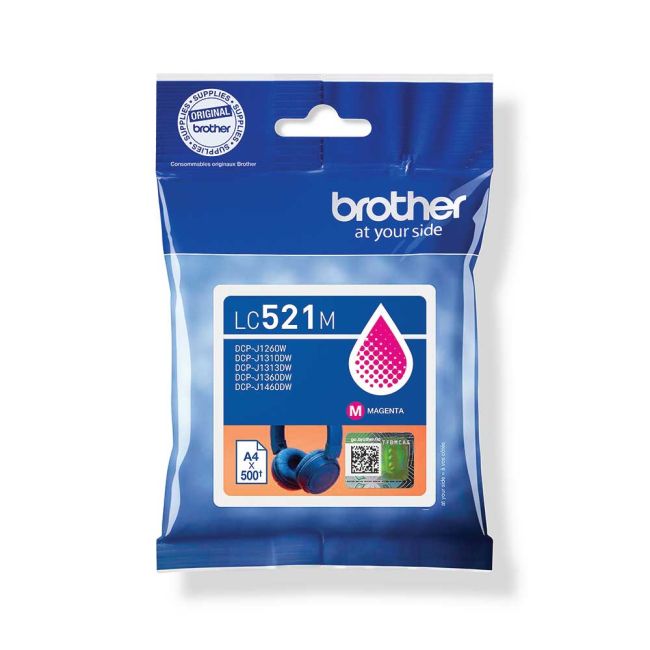 Brother LC521M Magenta Ink Cartridge (500 Pages*) LC521M