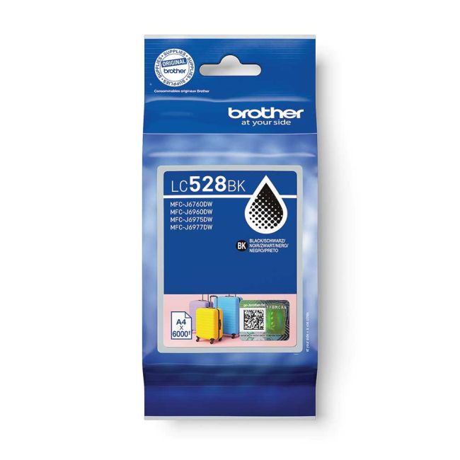 Brother LC528BK Super High Yield Black Ink Cartridge (6,000 Pages*) LC528BK