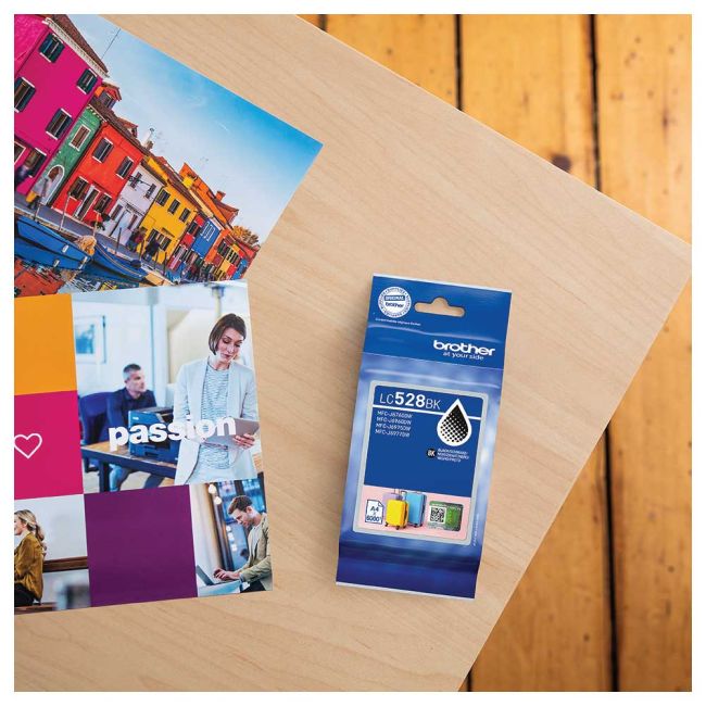 Brother LC528BK Super High Yield Black Ink Cartridge (6,000 Pages*) LC528BK