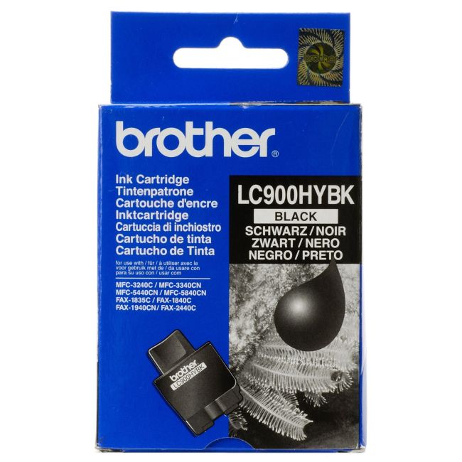 Brother LC900HYBK High Yield Black Ink Cartridge (900 pages*)
